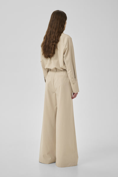 VittaMW High Wide Pant Brown Rice W. Stripe - 109171 - 10704999 Thumbnail