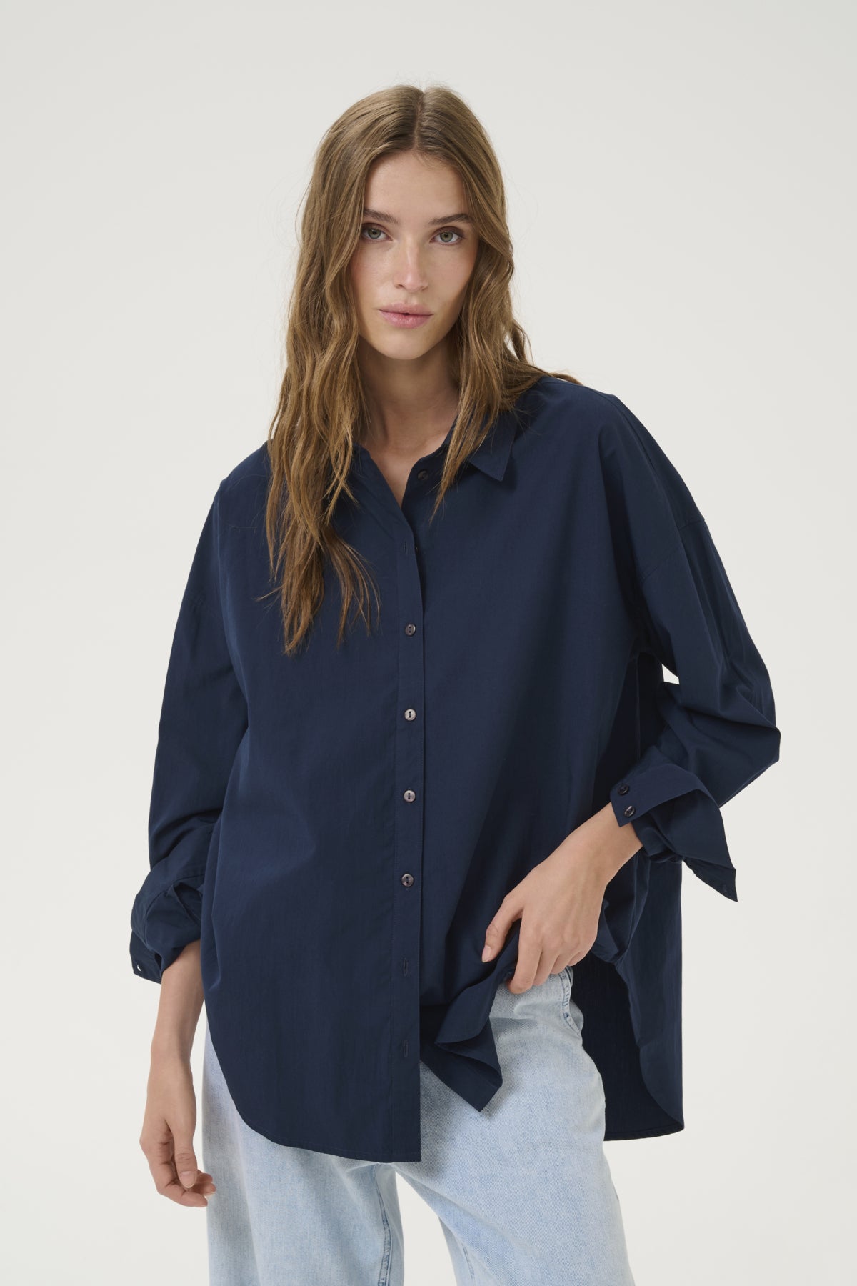 SunnaMW Boxy Shirt Dark Sapphire Blue - 10705021