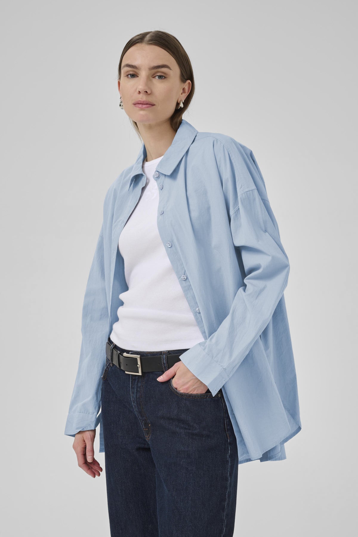SunnaMW Boxy Shirt Pearl Blue - 10705021