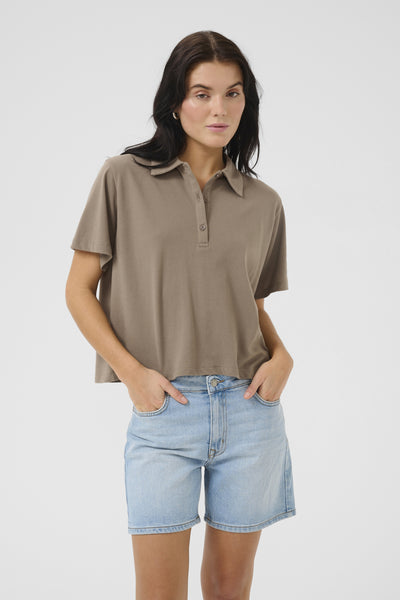 AbbyMW Polo Tee VALNÖT - 10705134 Thumbnail