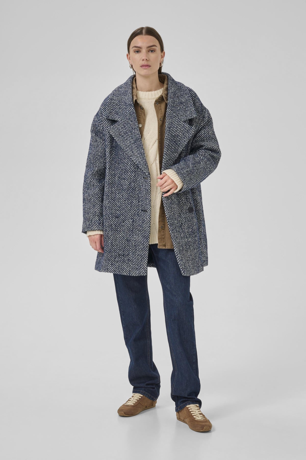 MaggieMW Knee Coat After Midnight - Off white - 10705190