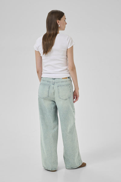 MWJessie 174 Low-Crotch X-Wide Light Blue Dirty Wash - 10705203 Thumbnail