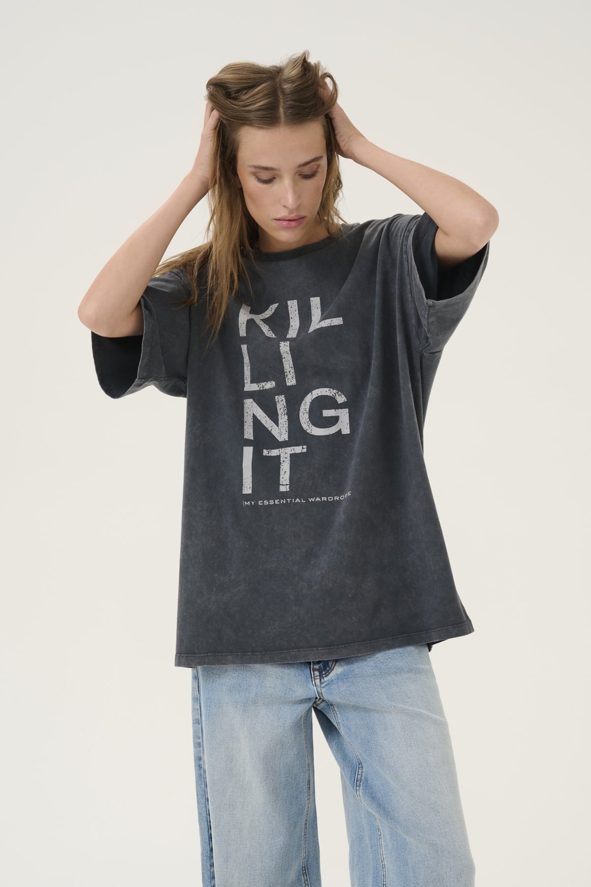 LisaMW Killing It Tee Dark Grey Random Wash - 10705212