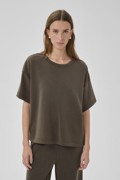 HelleMW EMB Boxy Tee Major Brown - 190810 - 10705231 Thumbnail