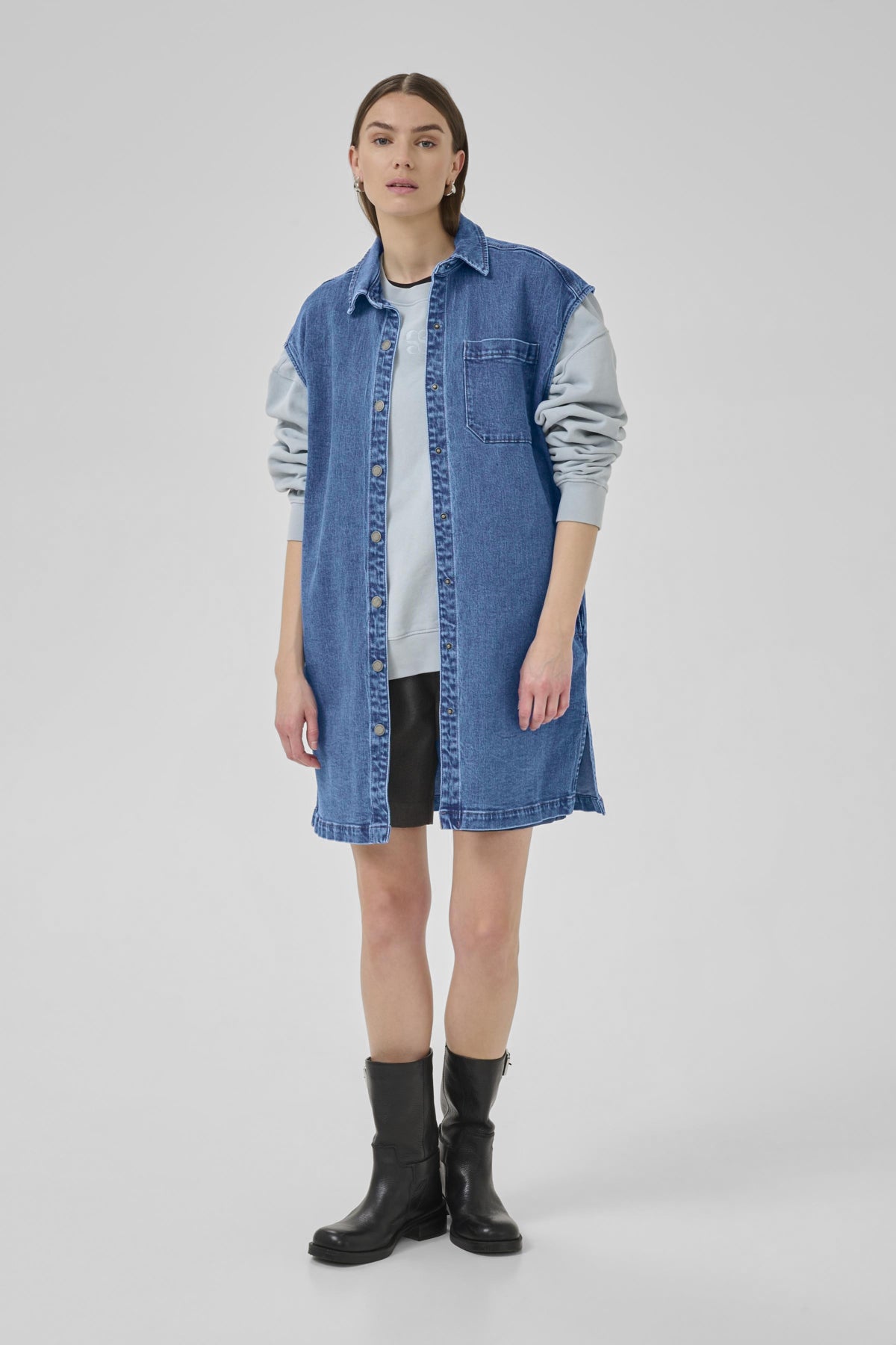 MWLeyla 144 Shirt Dress Medium Blue Wash - 10705257