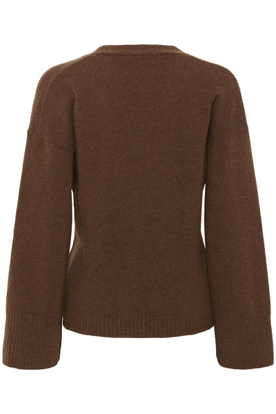 HuxiMW Stickad kofta Tobacco Brown - 10705283 Thumbnail