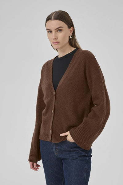 HuxiMW Stickad kofta Tobacco Brown - 10705283 Thumbnail