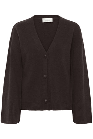 HuxiMW Stickad kofta Espresso - 10705283