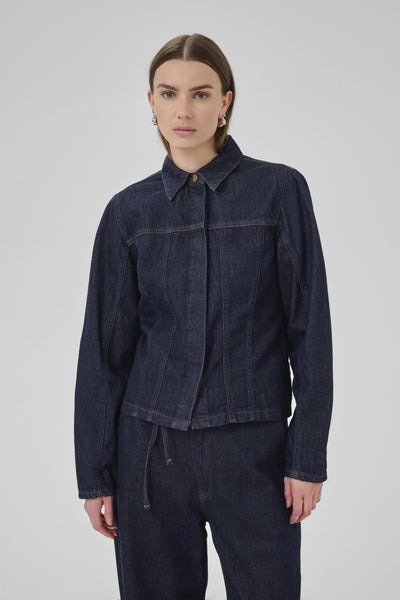 MWFiluca 143 Short Shirt Dark Blue Un-Wash - 10705305 Thumbnail