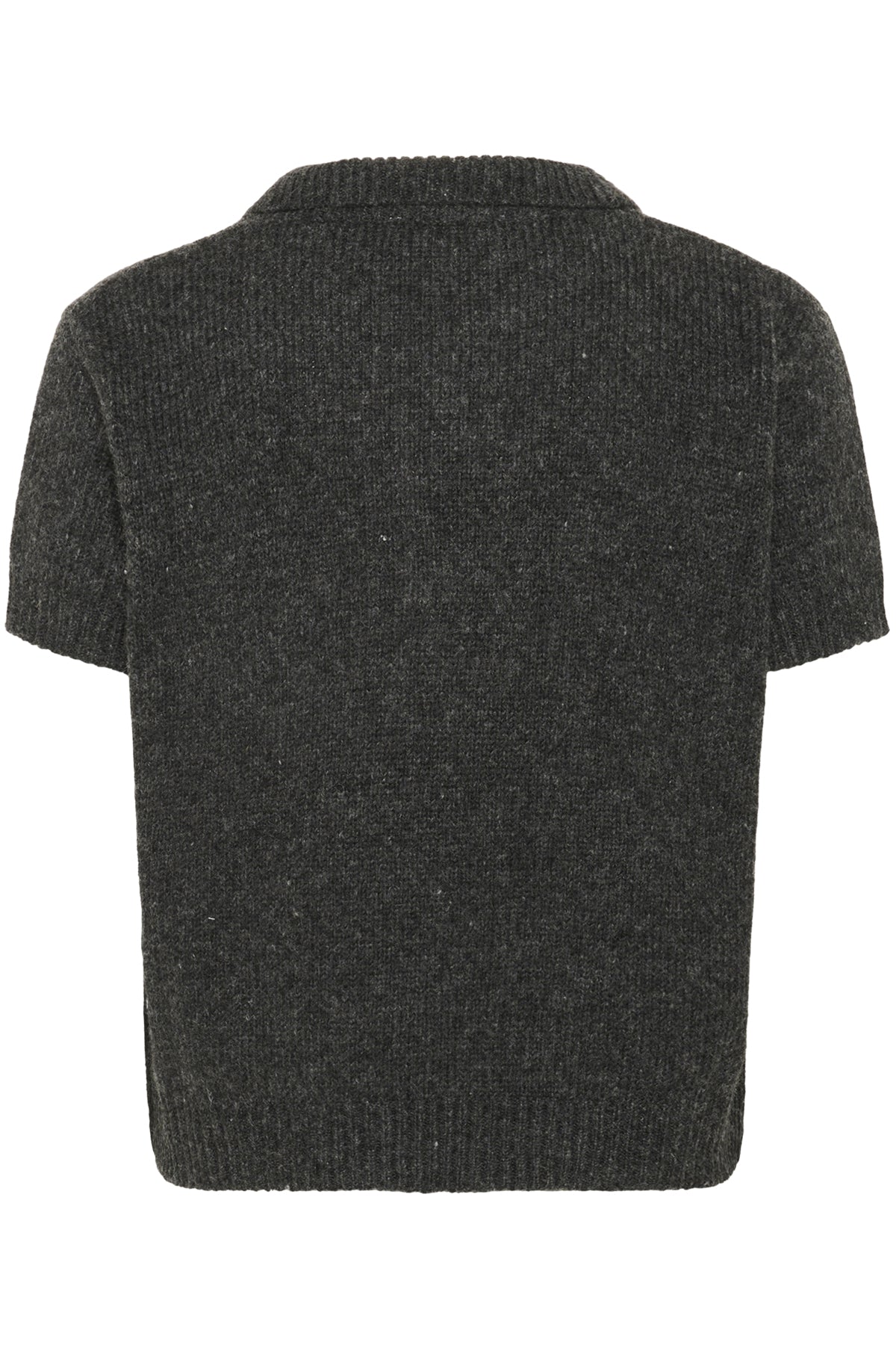 PalomaMW Knit Polo SS Mörkgråmelerad - 10705313