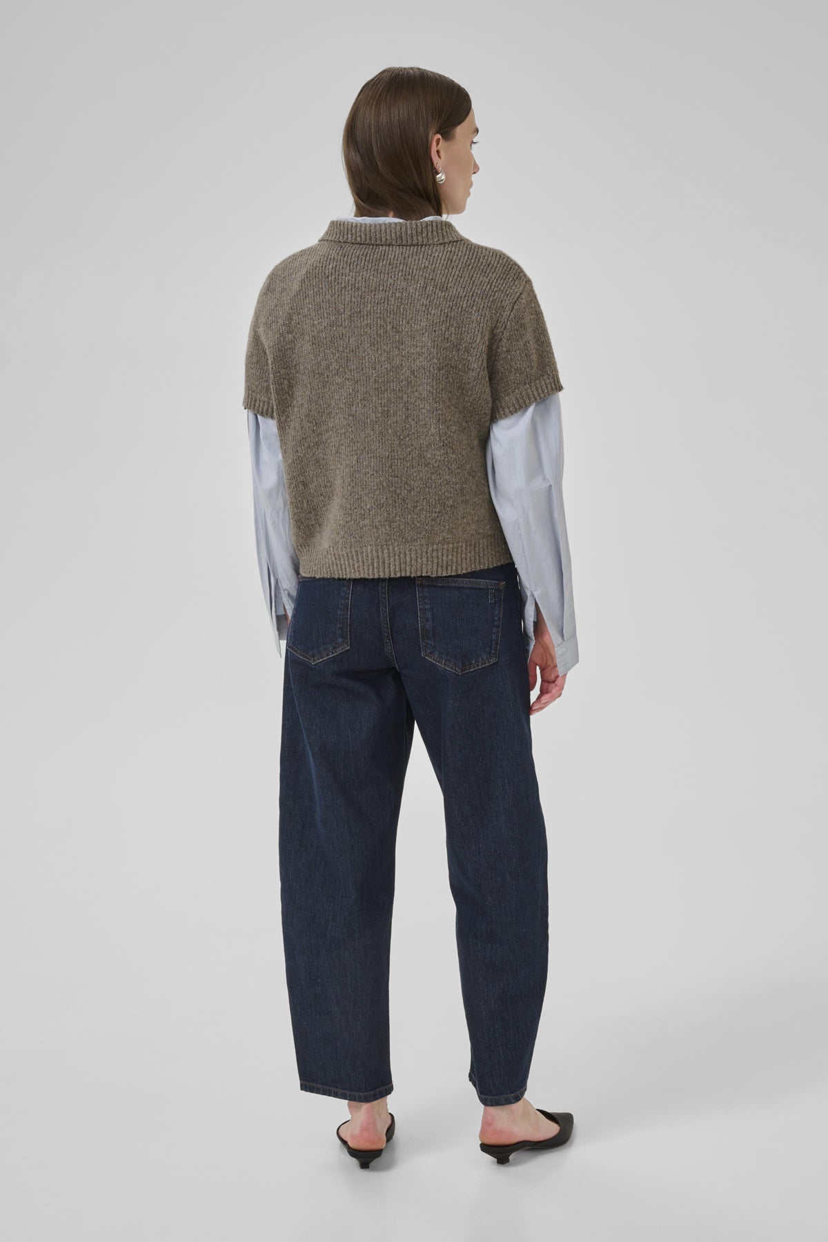 PalomaMW Knit Polo SS Brown Melange - 10705313