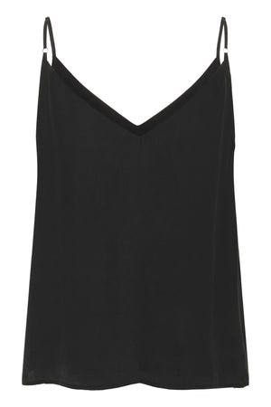 MWSilk Strap Top Svart - 100031 - 10705328