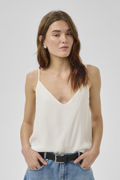 MWSilk Strap Top Snövit - 110602 - 10705328 Thumbnail