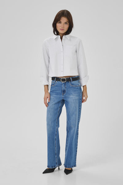 JeanMW Short Shirt PearlBlue Stiped - 10705363 Thumbnail