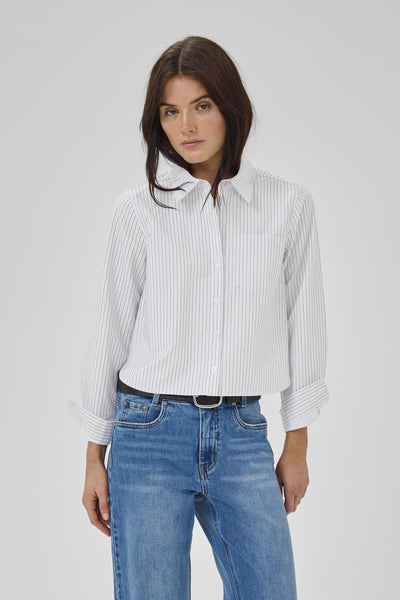 JeanMW Short Shirt PearlBlue Stiped - 10705363 Thumbnail