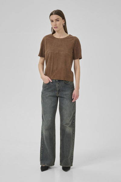PetraMW Suede Tee Tobacco Brown Thumbnail