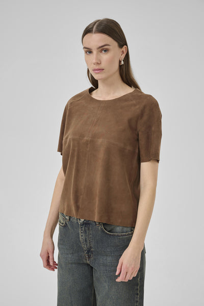 PetraMW Suede Tee Tobacco Brown Thumbnail