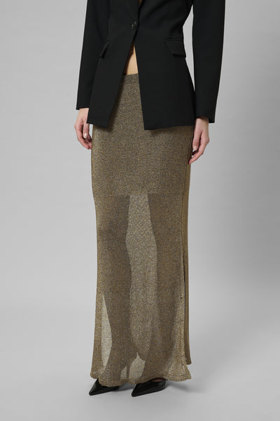 MWOlly Knit Skirt Black Amber Metallic - 108902 - 10705388 Thumbnail