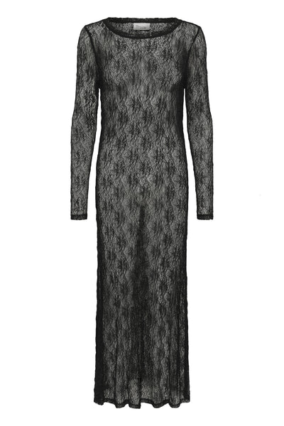 MWRita Boatneck LS Dress Black - 100031 - 10705419 Thumbnail
