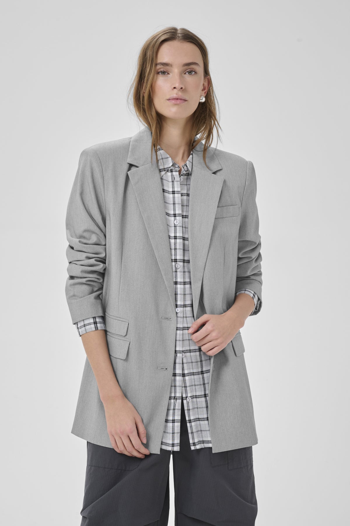 MWHanna Blazer Ljusgråmelerad - 100378 - 10705440