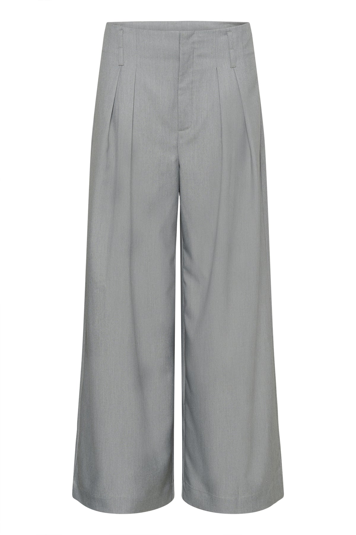 MWHanna Luna High Wide Pant Ljusgråmelerad - 100378 - 10705451