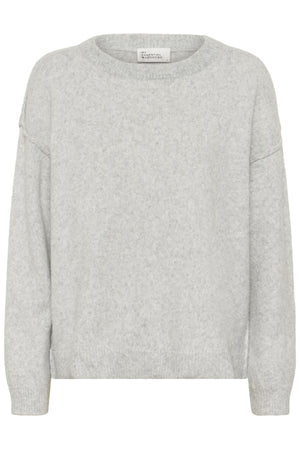 MWPaloma Fine Knit Pullover Ljusgrå Melerad - 100378 - 10705454