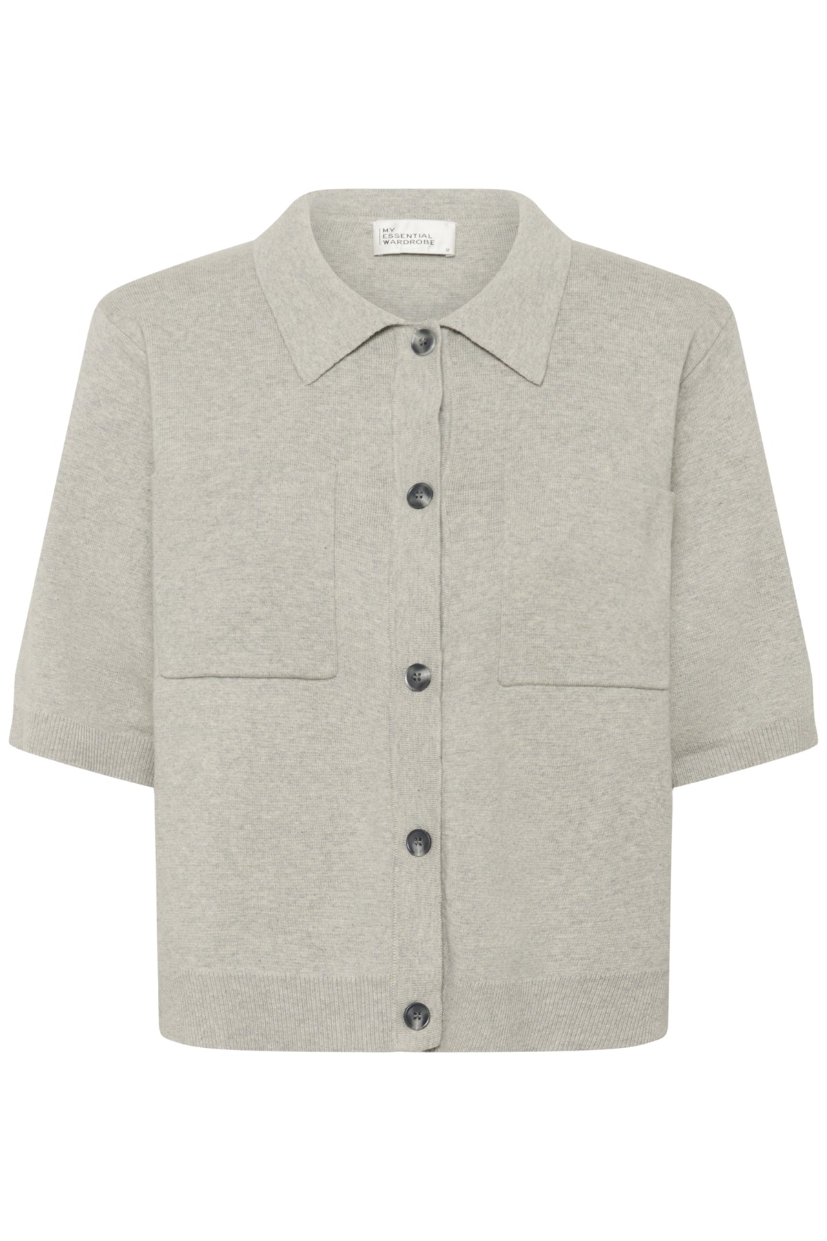 MWStino Stickad kofta Medium Grey Melange - 109308 - 10705473