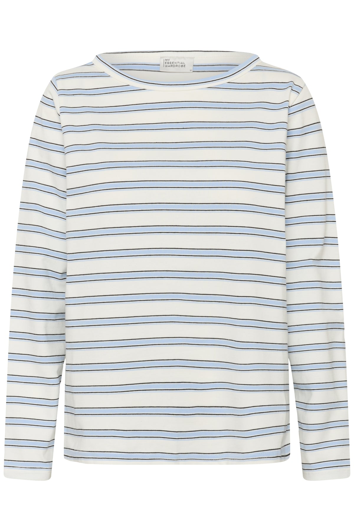 MWAsla Båthalsad Blus Snövit Randig - 108453 - 10705475