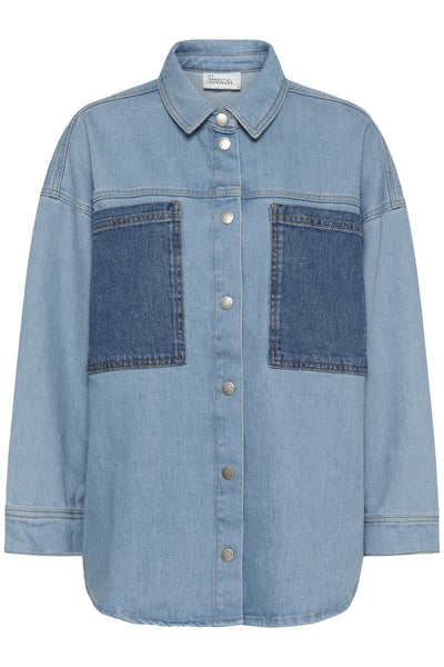 MWMazie 139 Boxy Mix Shirt Light Blue/ Blue Wash - 100051 - 10705482 Thumbnail