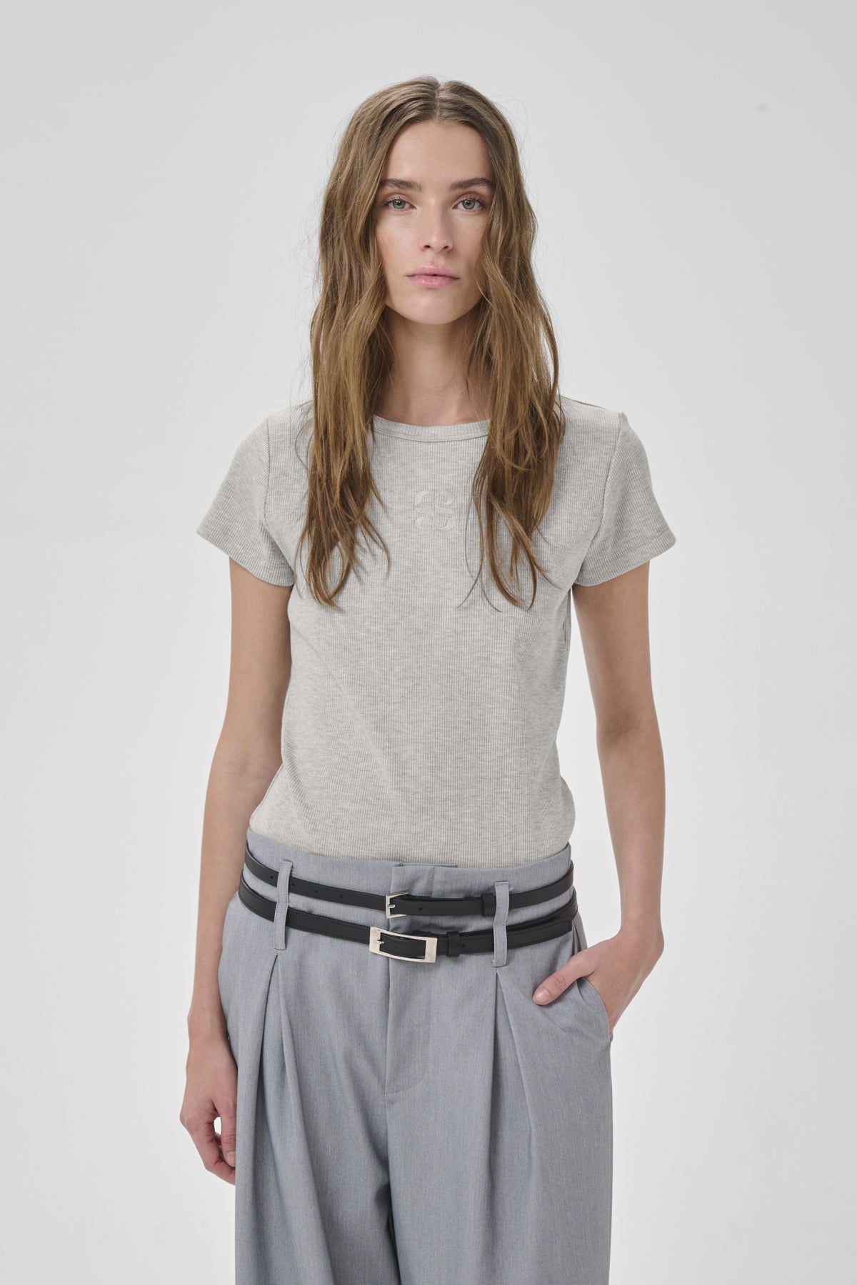 MWMandy T-shirt Ljusgråmelerad - 100378 - 10705496