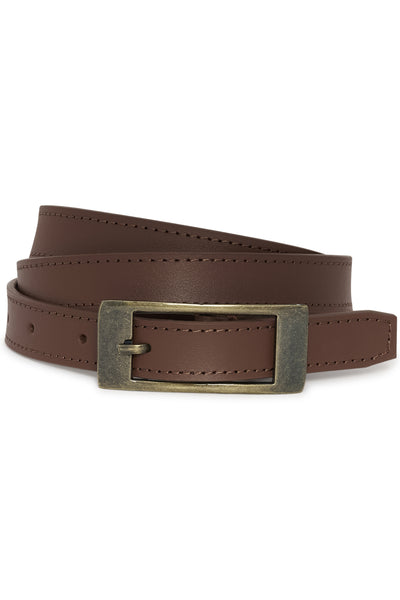 20 THE SIMPLE LEATHER BELT Brown W. Antique Brass Buckle - 10705535 Thumbnail