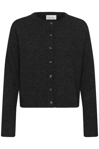 13 THE KNIT CARDIGAN Mörkgråmelerad - 100379 - 10705548 Thumbnail