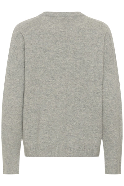 11 THE KNIT CREWNECK Ljusgråmelerad - 100378 - 10705549 Thumbnail