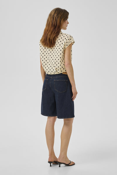 MWZita 139 High X-Wide Shorts Dark Blue Un-Wash - 100067 - 10705565 Thumbnail