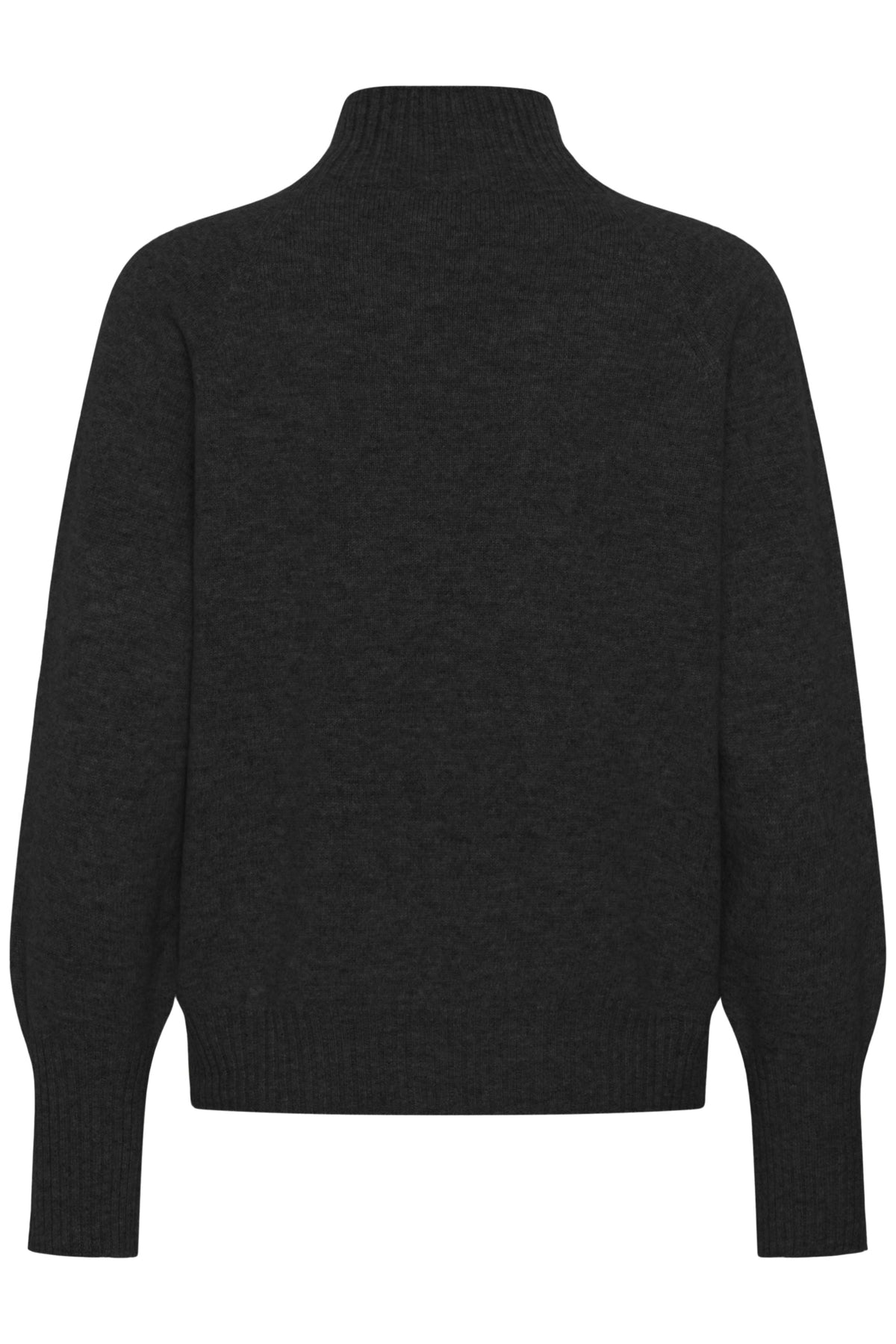 12 THE KNIT HIGH NECK Mörkgråmelerad - 100379 - 10705626