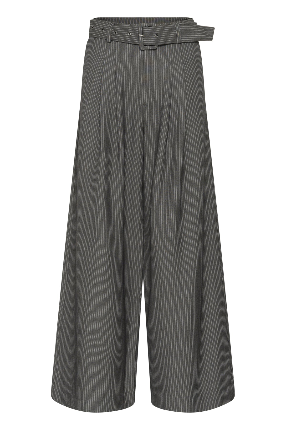 23 THE PINSTRIPED HIGH PANT Gråmelerad m. ränder - 10959 - 10705632