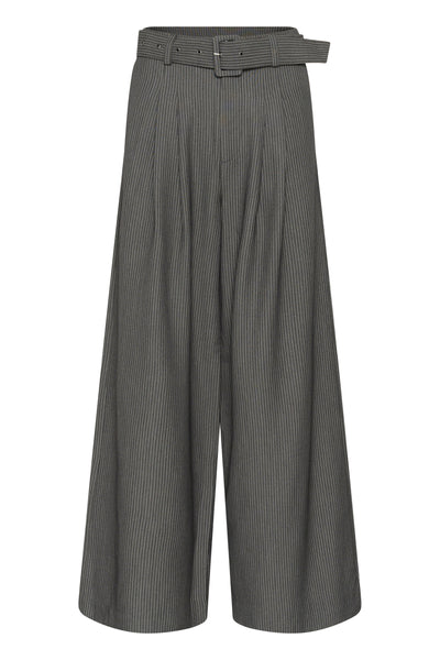 23 THE PINSTRIPED HIGH PANT Gråmelerad m. ränder - 10959 - 10705632 Thumbnail