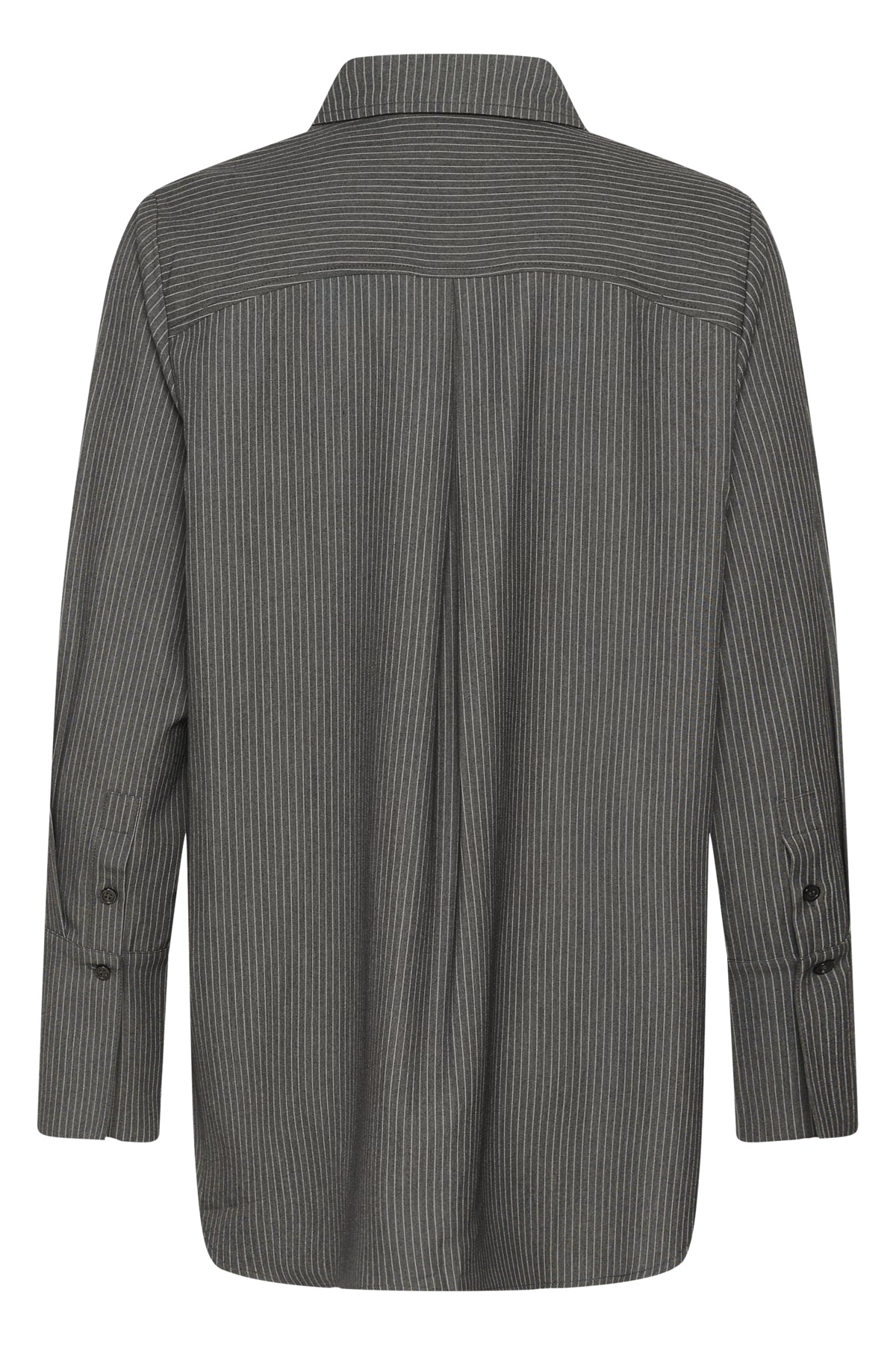 22 THE PINSTRIPED SHIRT Gråmelerad m. ränder - 10959 - 10705633