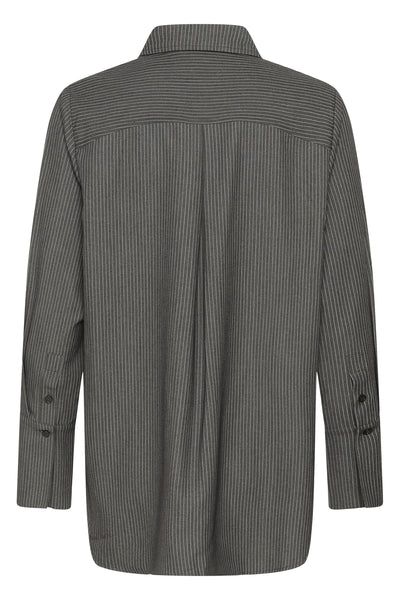 22 THE PINSTRIPED SHIRT Gråmelerad m. ränder - 10959 - 10705633 Thumbnail