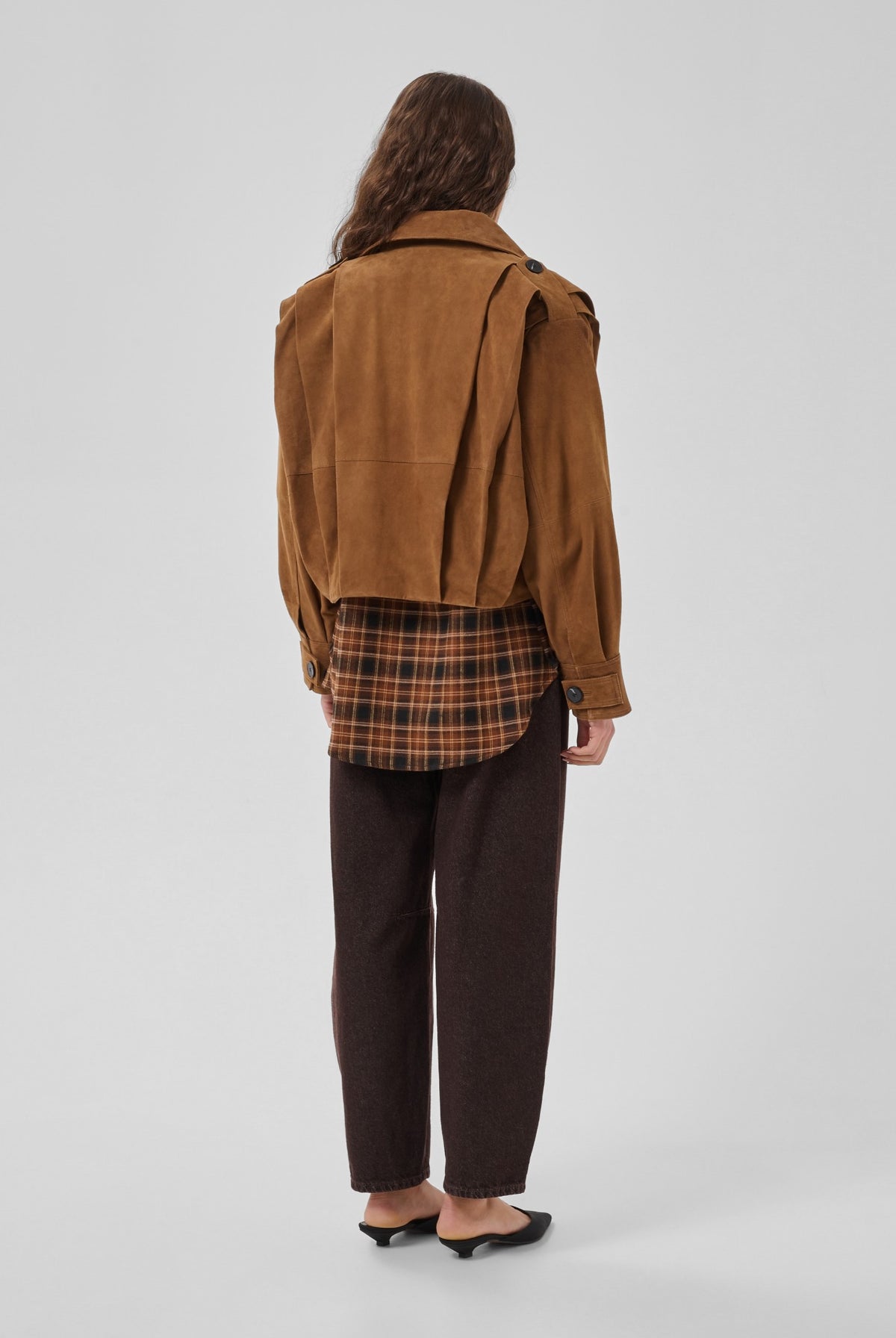 MWPetra Suede Pleat Jacket Bison - 181027 - 10705709