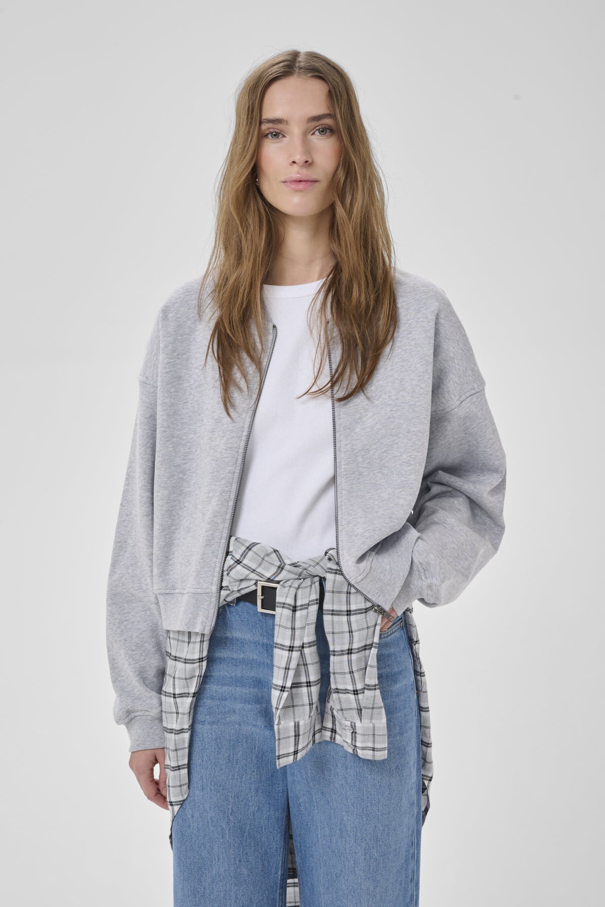 MetaMW Short Sweat Jacket Light Grey Melange - 100378 - 10705737