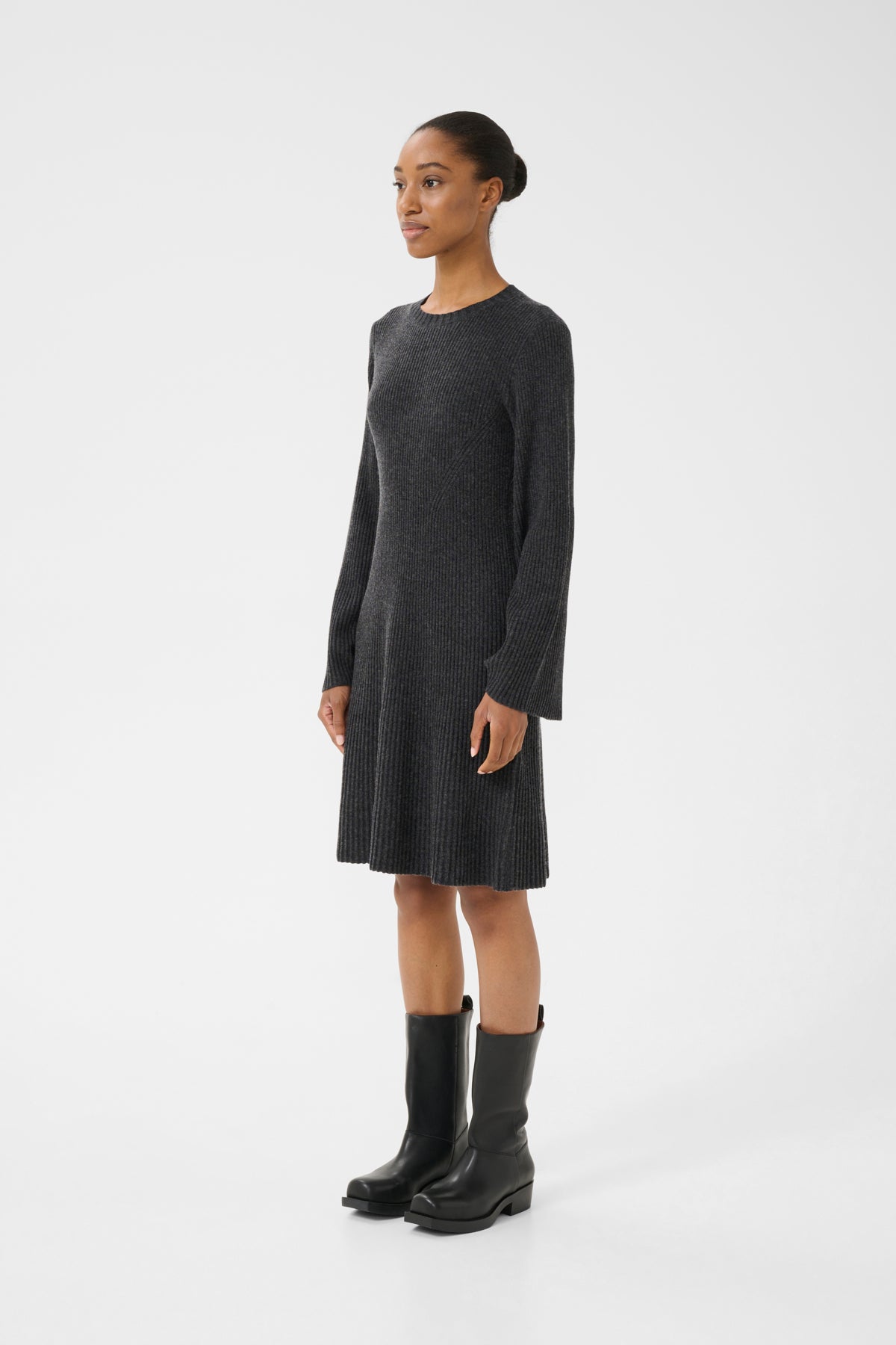 AntaliGZ wool short dress NOOS Charcoal Melange - 10909319