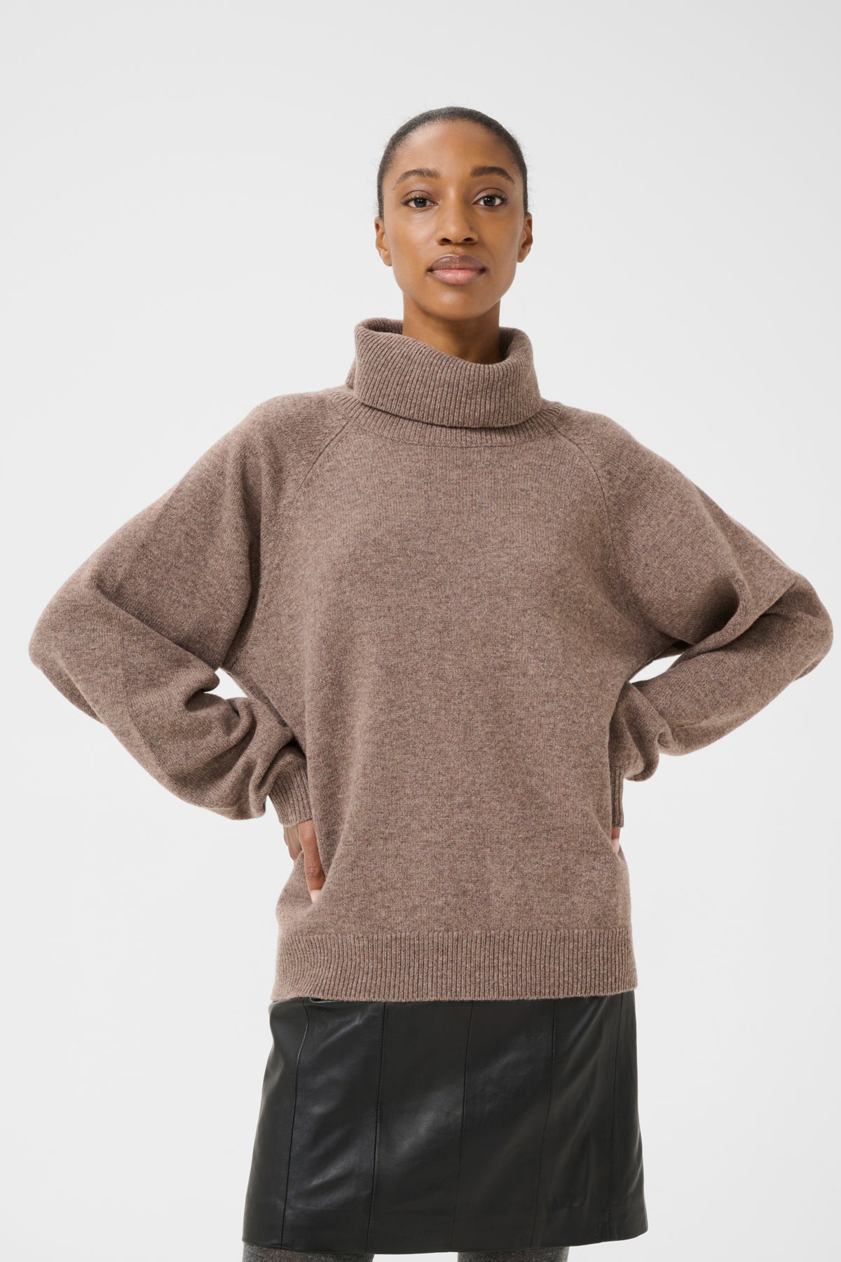 ManziGZ ullpolotröja NOOS Chestnut Melange - 10909328