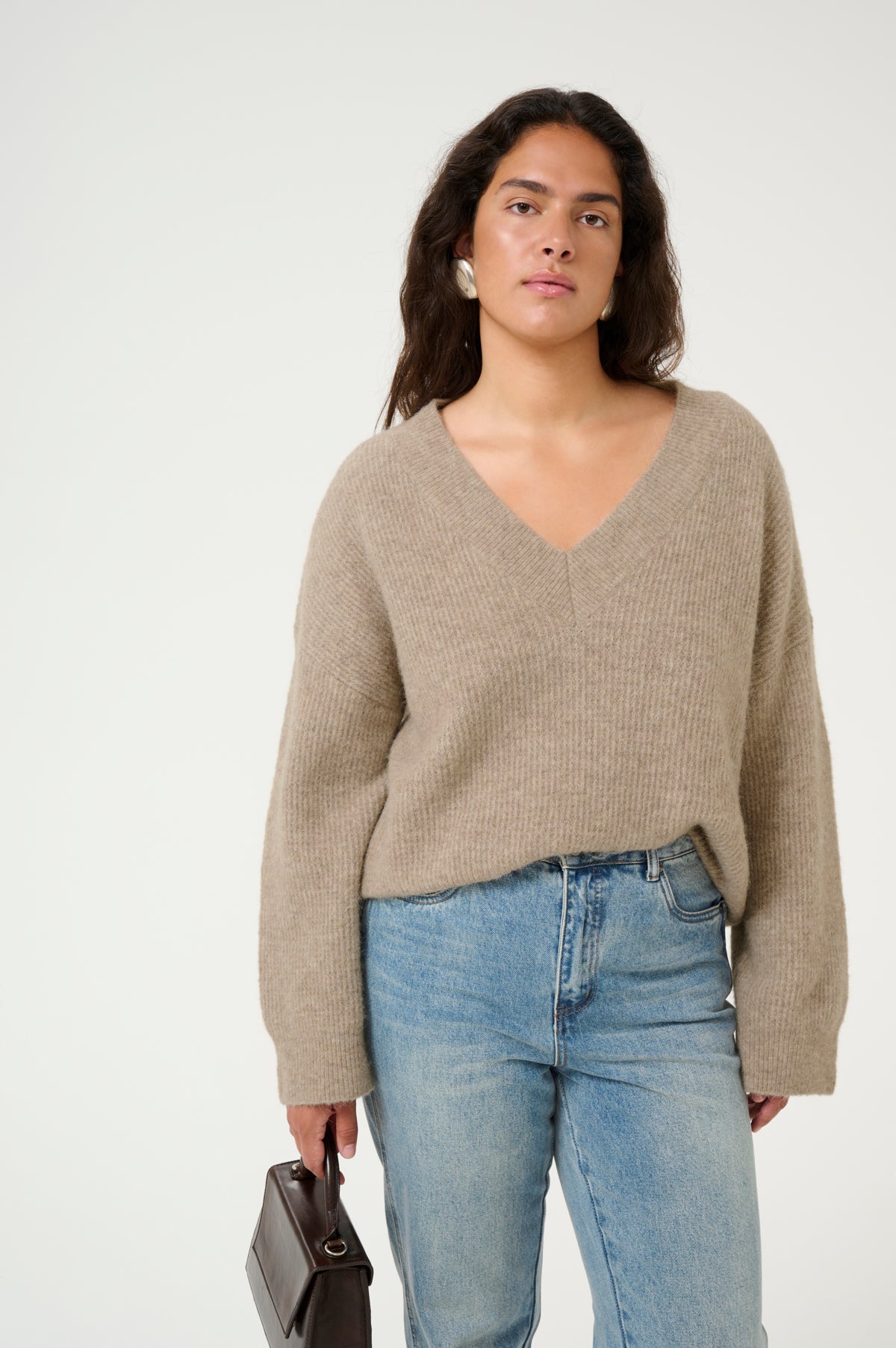 AlphaGZ V-neck NOOS Warm Sand Melange - 10909332