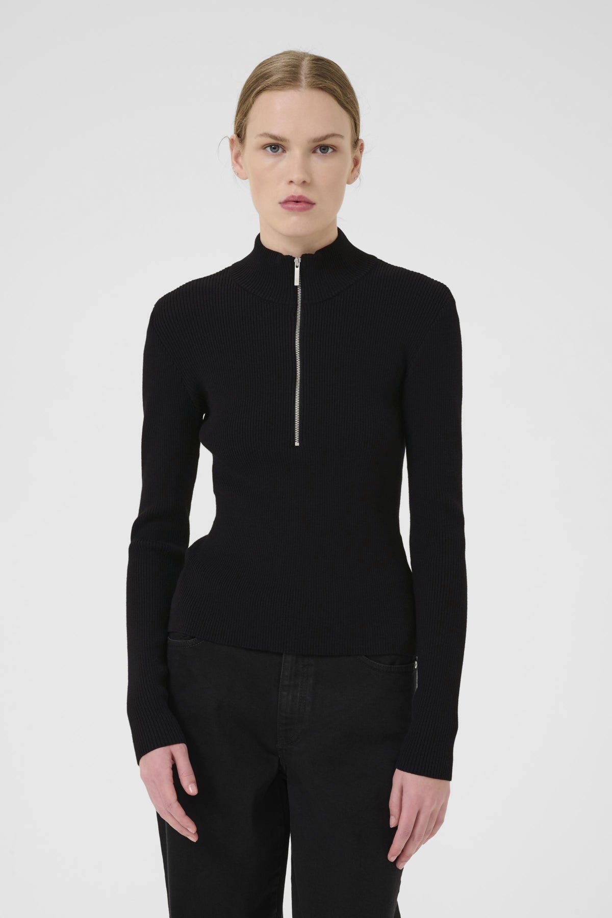 YasmiaGZ zipper pullover NOOS Svart - 10909819
