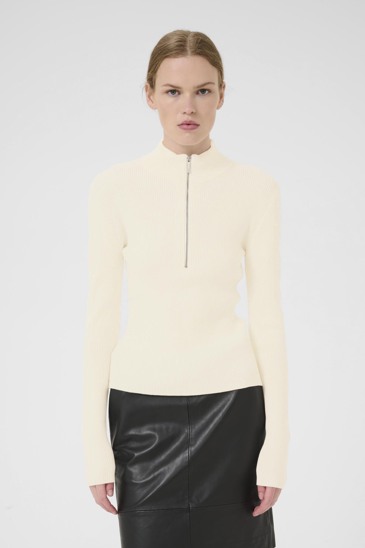 YasmiaGZ zipper pullover NOOS Egret - 10909819