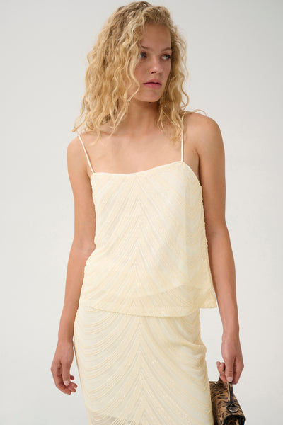 GZglira top Butter Yellow paljetter - 10909954 Thumbnail
