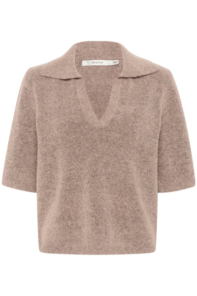 GZalpha ss polo pullover Rose Dust Melange - 10910035 Thumbnail