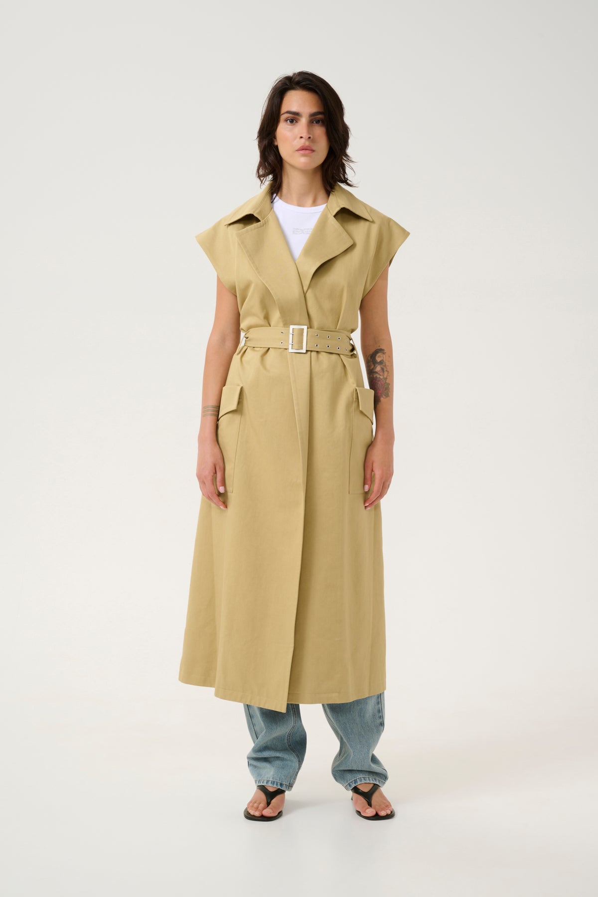GZsouri trenchcoat Mörkgul/beige - 10910076