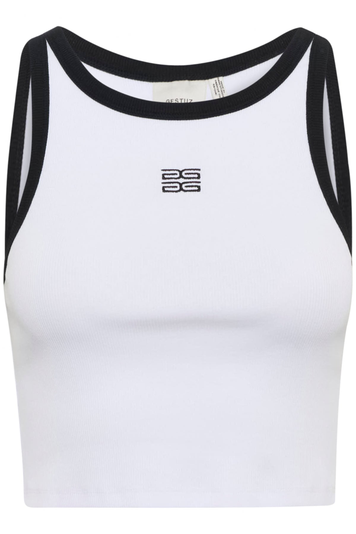 GZdrew contrast logo crop top Bright White